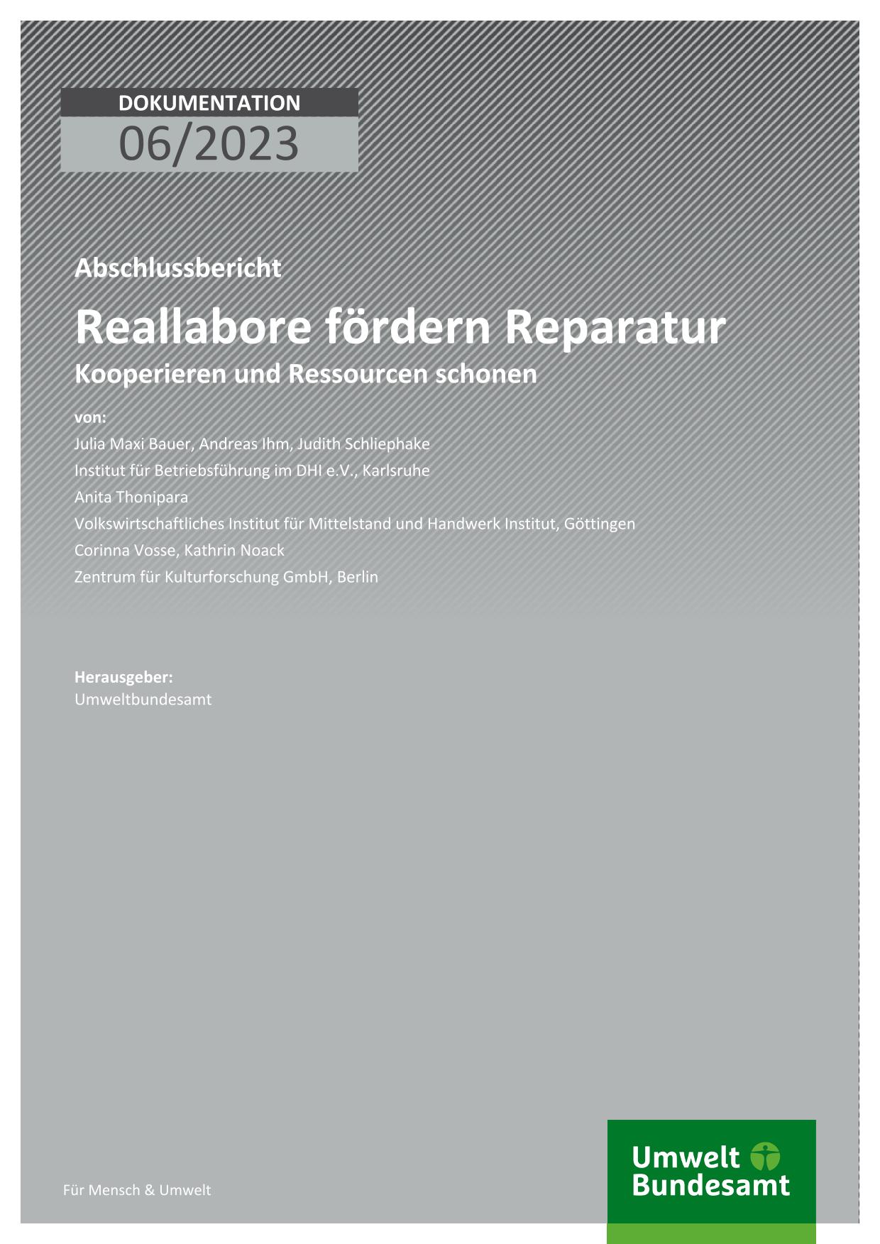 Cover Reallabore fördern Reparatur Cover Reallabore fördern Reparatur