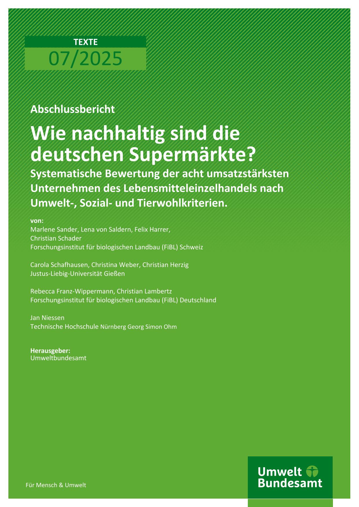 Cover Wie nachhaltig sind die deutschen Supermärkte?