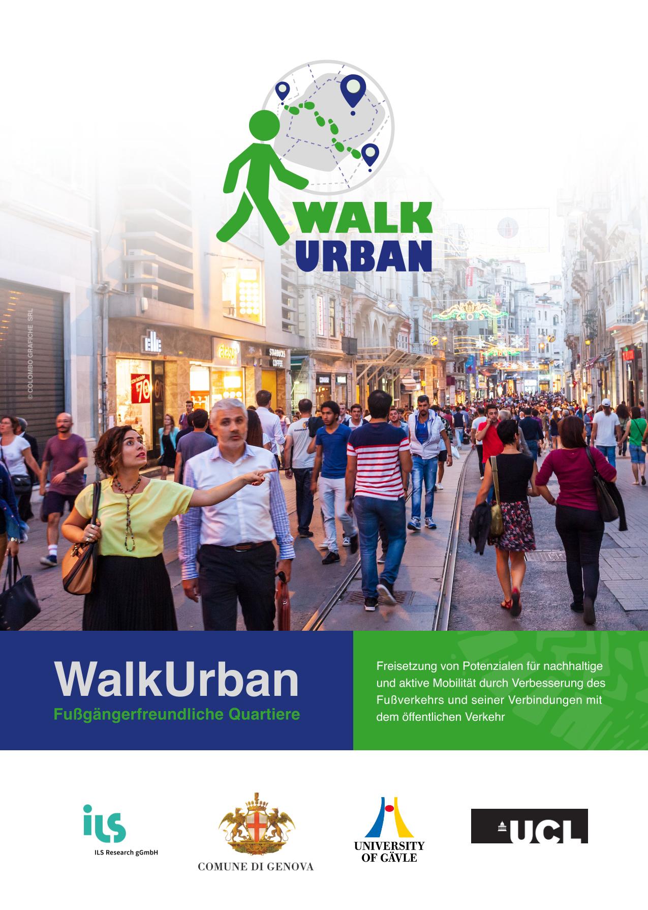 Cover der Broschüre "WalkUrban - Fußgängerfreundliche Quartiere"