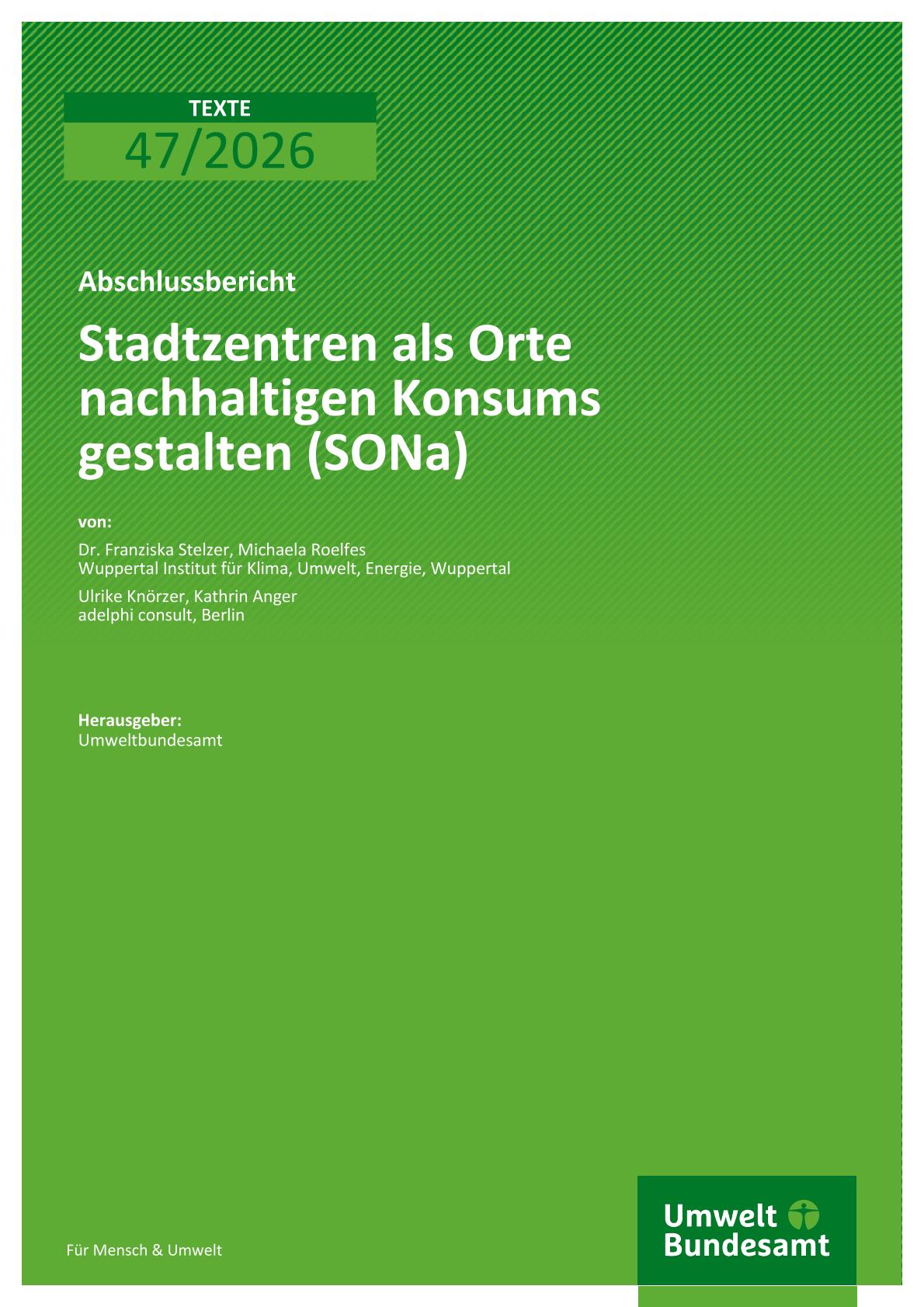 Cover Stadtzentren als Orte nachhaltigen Konsums gestalten (SONa)