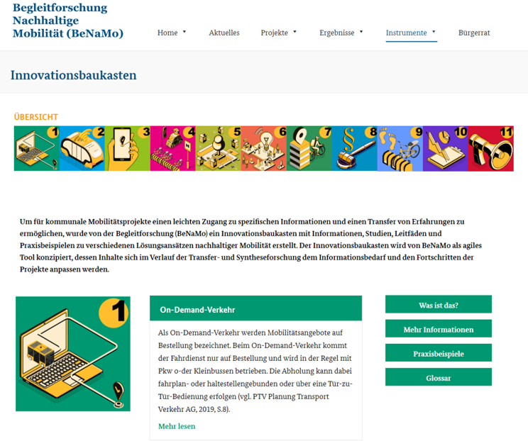 Screenshot Innovationsbaukasten Screenshot Innovationsbaukasten