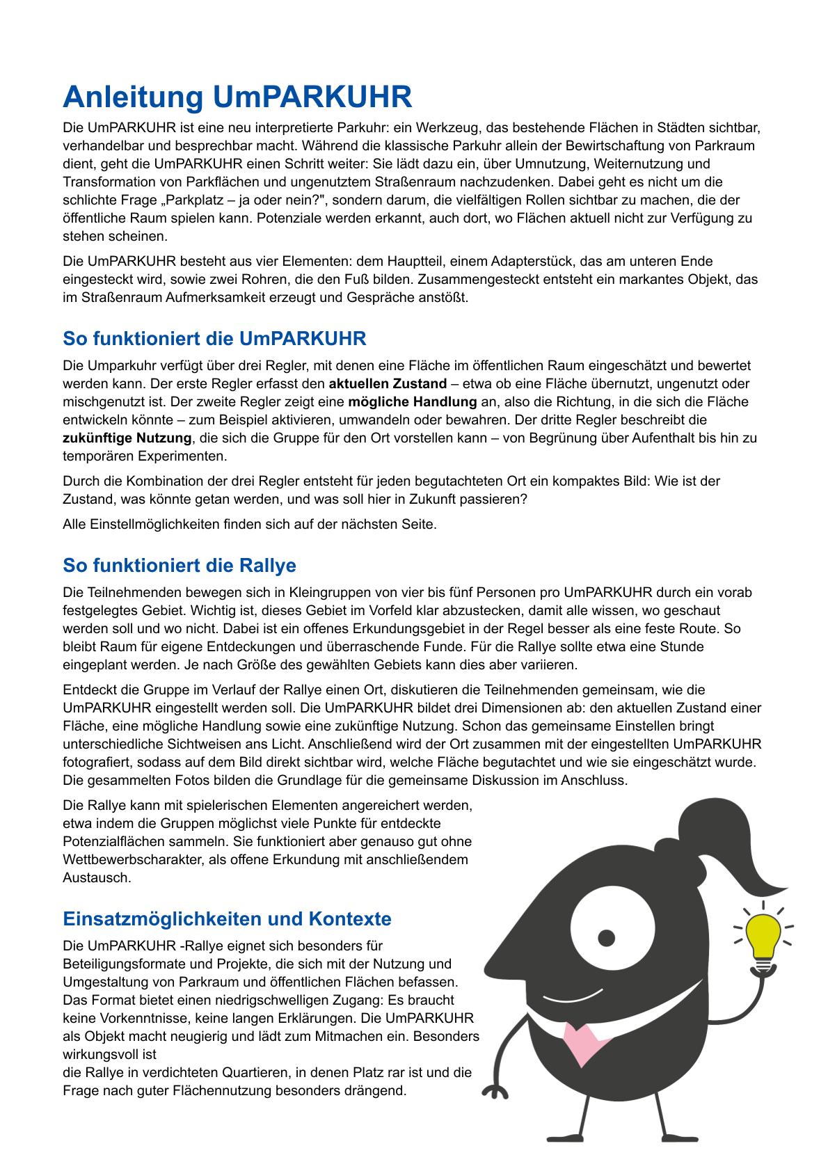 Anleitung Neues EMW-Unterstützungsangebot: die UmPARKUHR