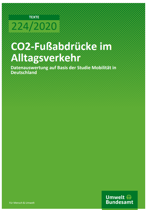 Studie: CO2-Fußabdrücke im Alltagsverkehr Bild: CO2-Fußabdrücke im Alltagsverkehr