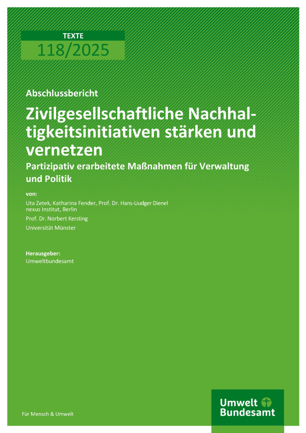 Cover Zivilgesellschaftliche Nachhaltigkeitsinitiativen stärken und vernetzen
