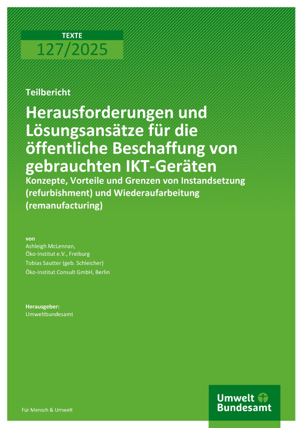 Cover Herausforderungen und Lösungsansätze für die öffentliche Beschaffung von gebrauchten IKT-Geräten