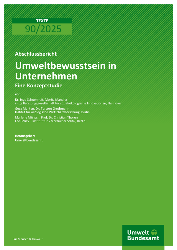 Cover Umweltbewusstsein in Unternehmen Cover Umweltbewusstsein in Unternehmen