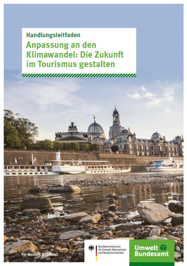 Cover: Anpassung an den Klimawandel: Die Zukunft im Tourismus gestalten Cover: Stadtansicht vom Fluss aus