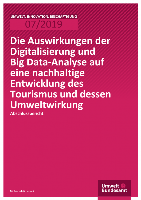 Cover Umwelt Bundesamt - Digitalisierung Chance oder Risiko für nachhaltigen Tourismus