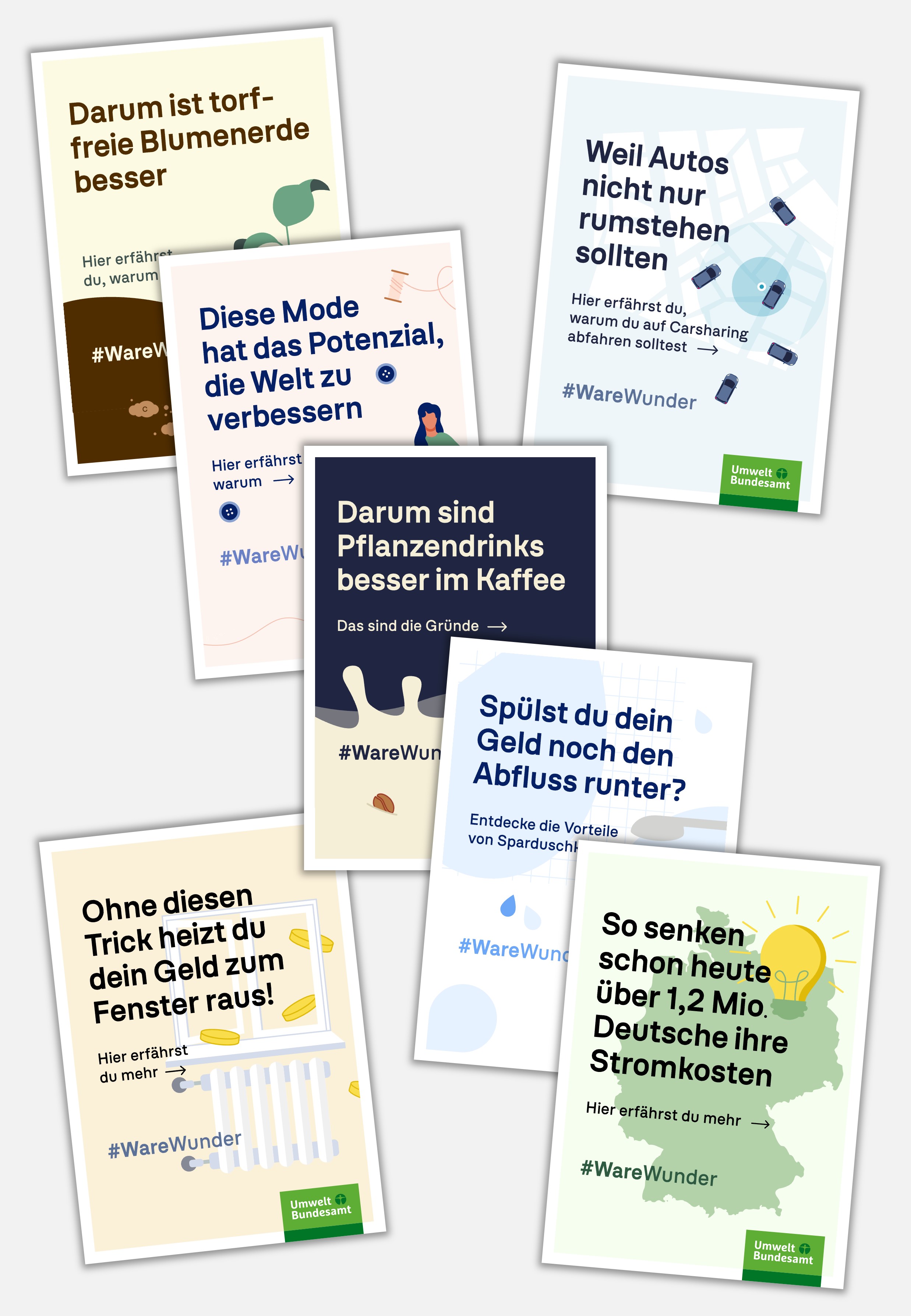 Vorschaubild: Postkarten zum nachhaltigen Konsum Materialien für die Öffentlichkeitsarbeit im Rahmen der #WareWunder-Kampagne