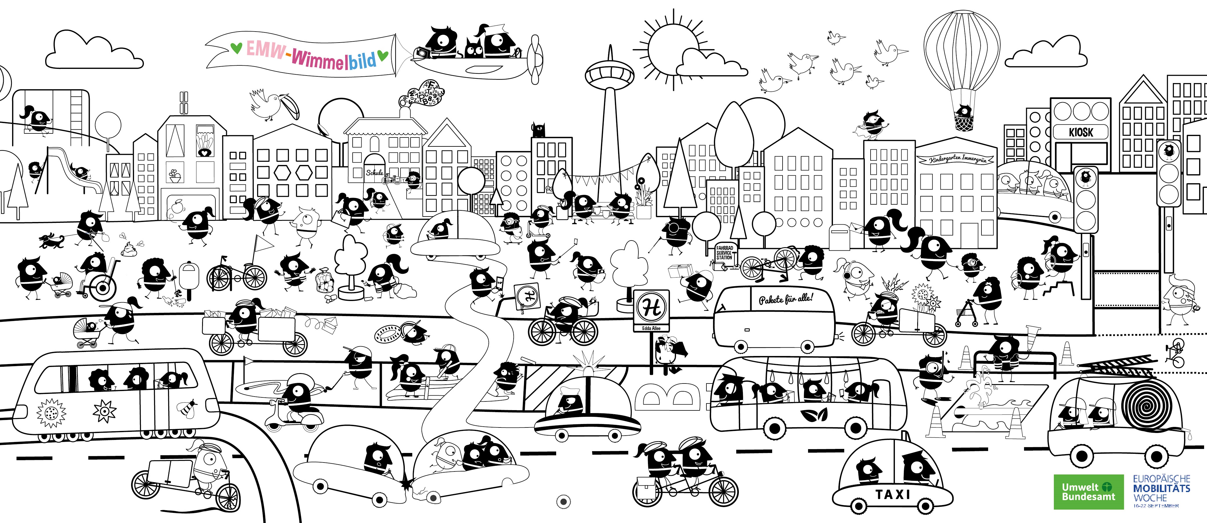 EMW-Wimmelbild als Ausmalbild