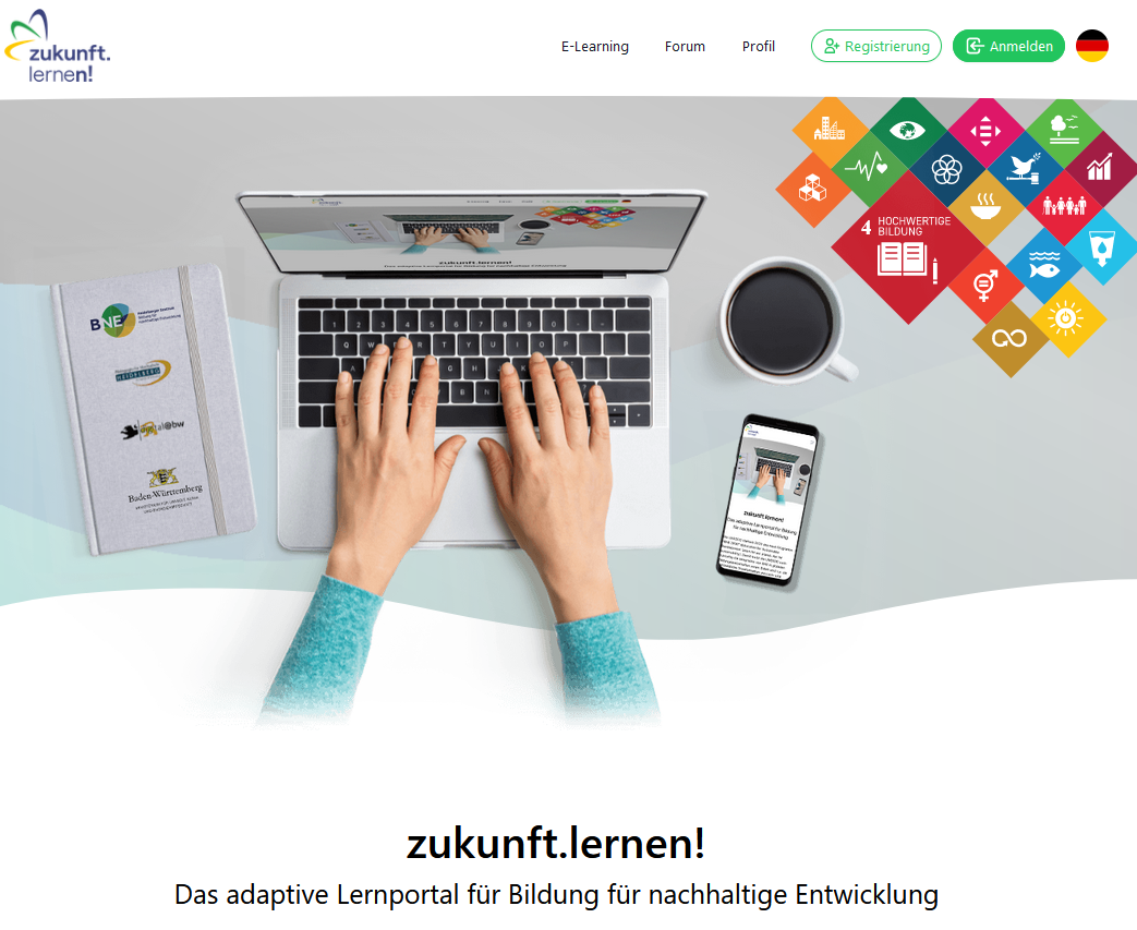 Screenshot Weiterbildungsplattform zukunft.lernen!