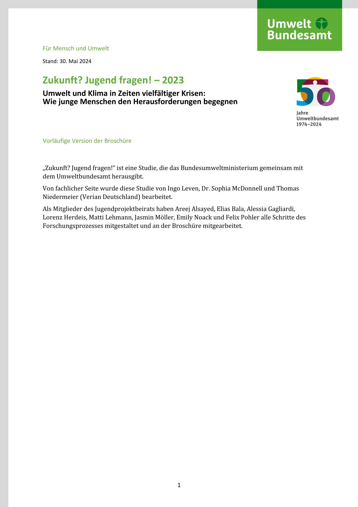 Cover Zukunft? Jugend fragen! – 2023 Cover Zukunft? Jugend fragen! – 2023