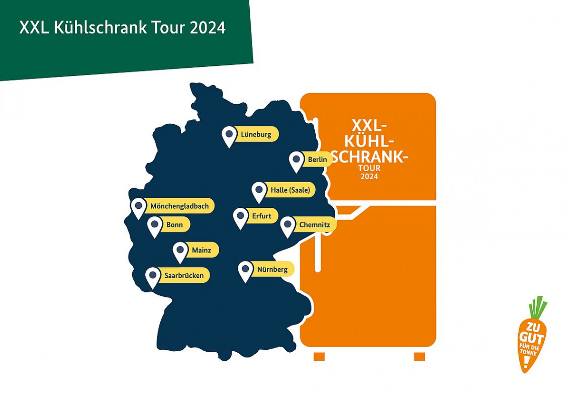 XXL Kühlschrank Tour 2024 - Landkarte