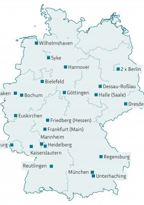 Deutschlandkarte Klimawaage-Verleihstellen