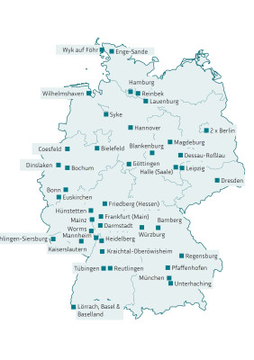 Deutschlandkarte Klimawaage-Verleihstellen