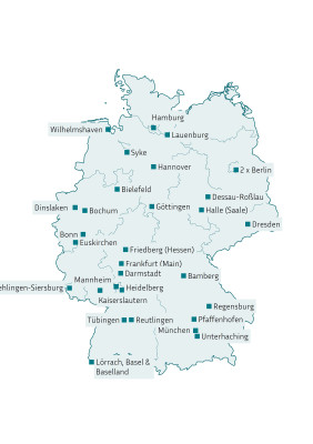 Deutschlandkarte Klimawaage-Verleihstellen
