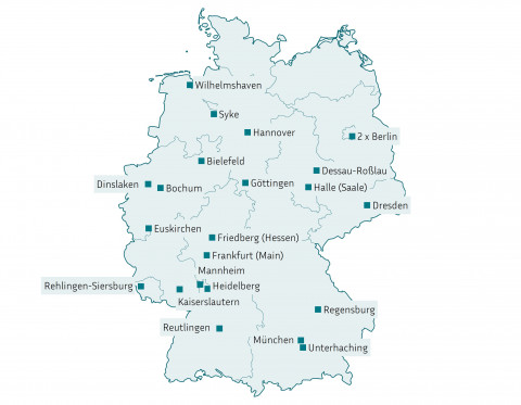 Deutschlandkarte Klimawaage-Verleihstellen
