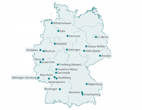 Deutschlandkarte Klimawaage-Verleihstellen