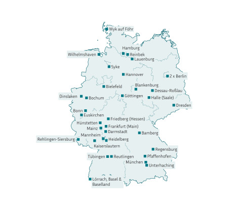 Deutschlandkarte Klimawaage-Verleihstellen