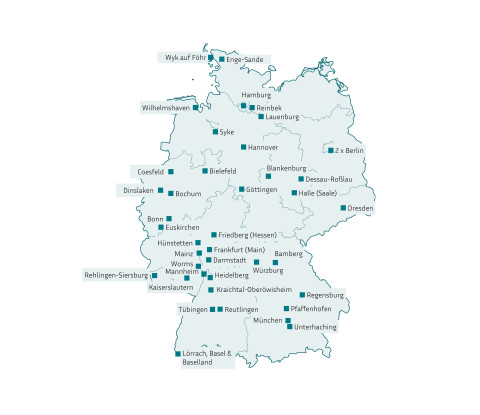 Deutschlandkarte Klimawaage-Verleihstellen